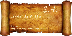 Erdődy Arita névjegykártya